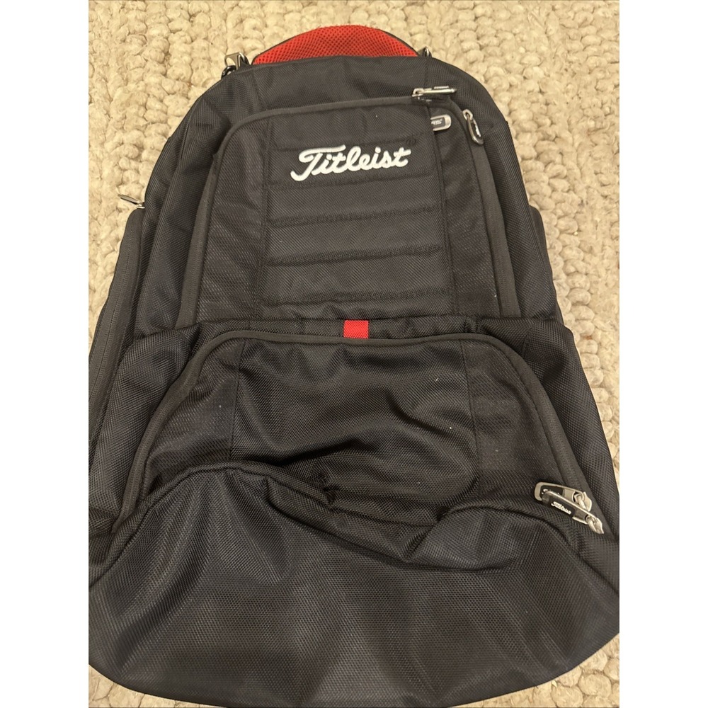 Titleist Backpack Black and Red Laptop Sleeve Bag Golf Travel Carry On